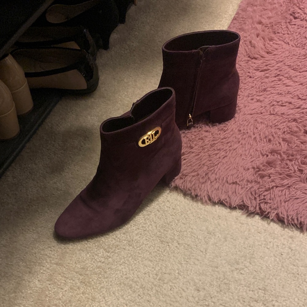 Ralph Lauren Double RL Purple Ankle Boots